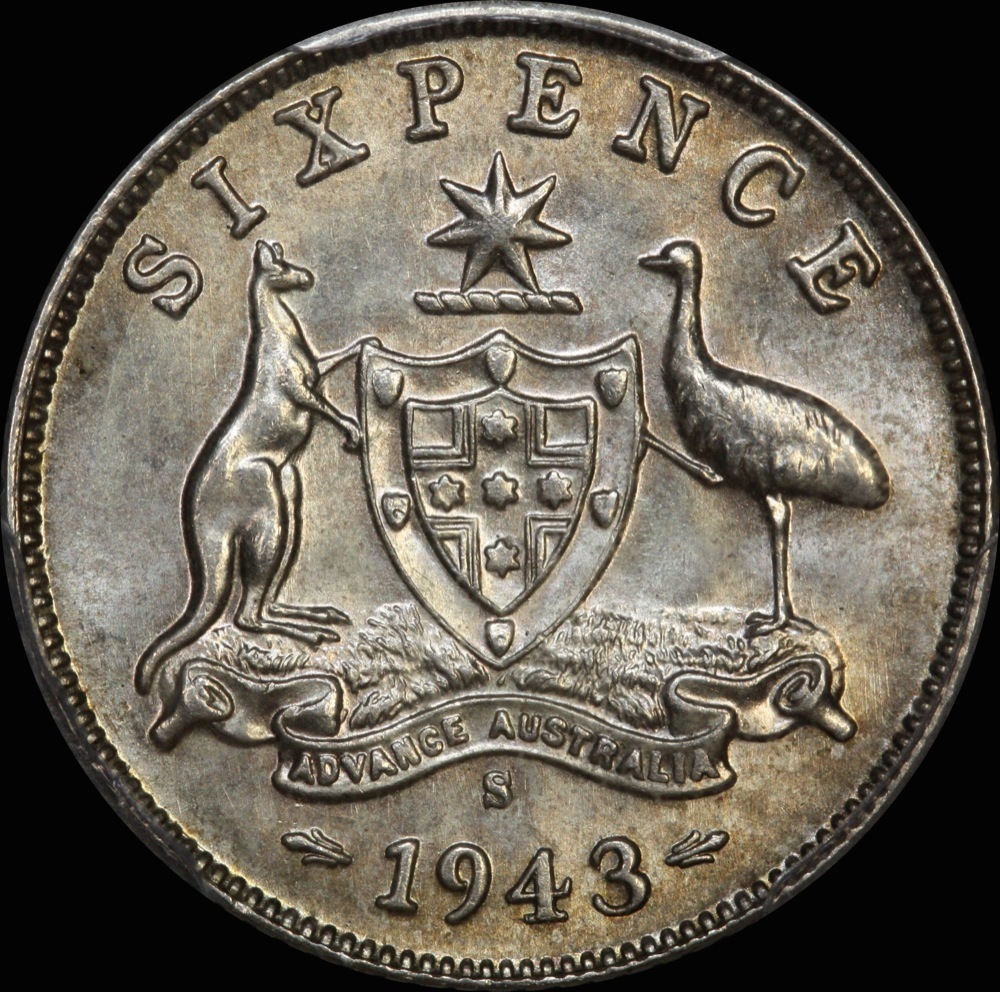 1943-S Sixpence Choice Unc (PCGS MS63) product image