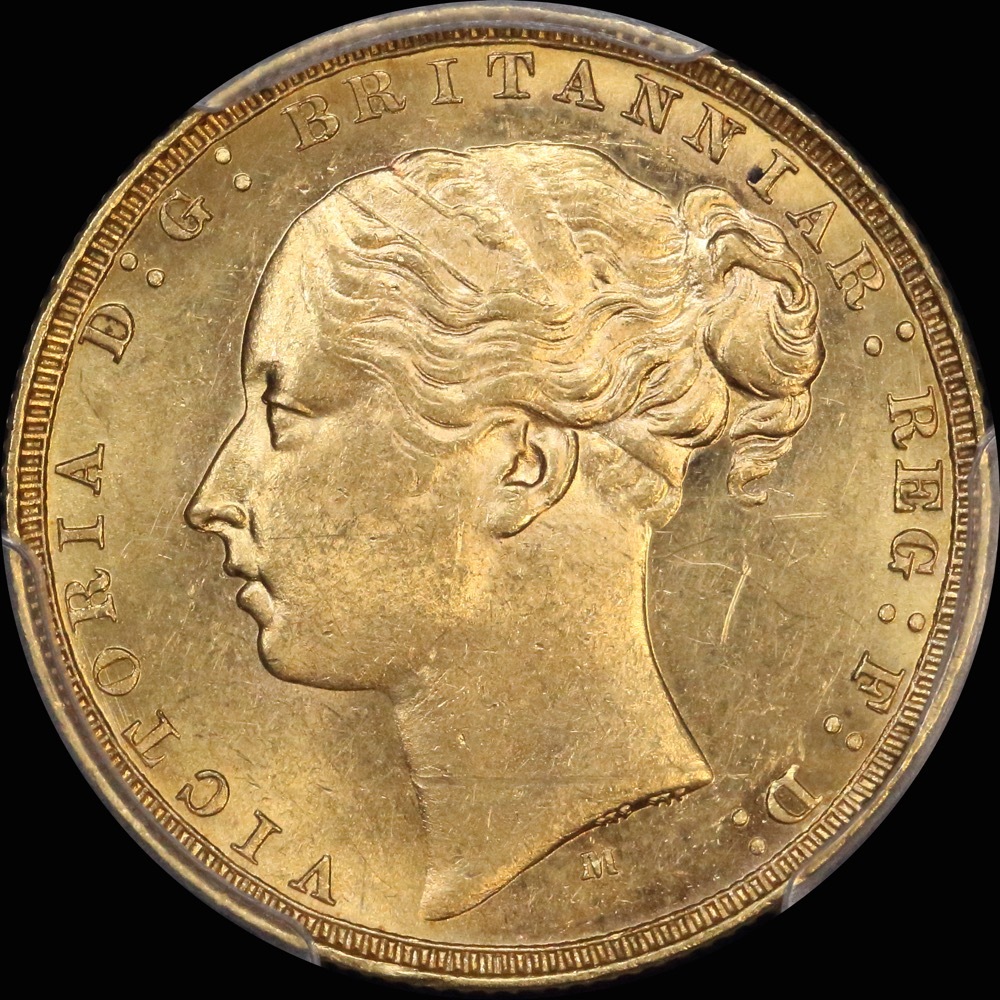 1880 Melbourne Young Head Sovereign Unc (PCGS MS62) product image
