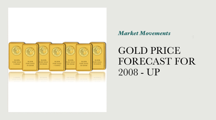 GOLD PRICE FORECAST FOR 2008 - UP