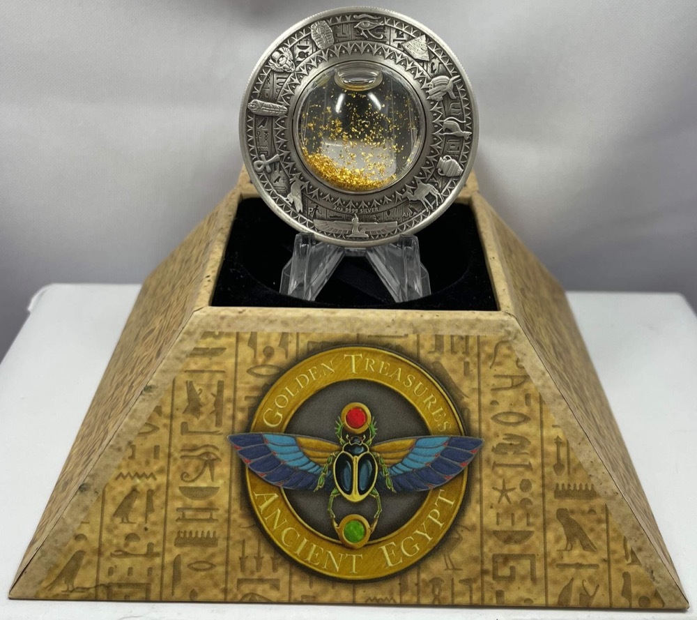 Tuvalu 2019 Silver 2 Ounce Proof Coin Golden Treasures Ancient Egypt product image