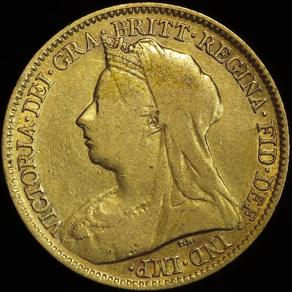 1896 Melbourne Veiled Head Half Sovereign Very Fine