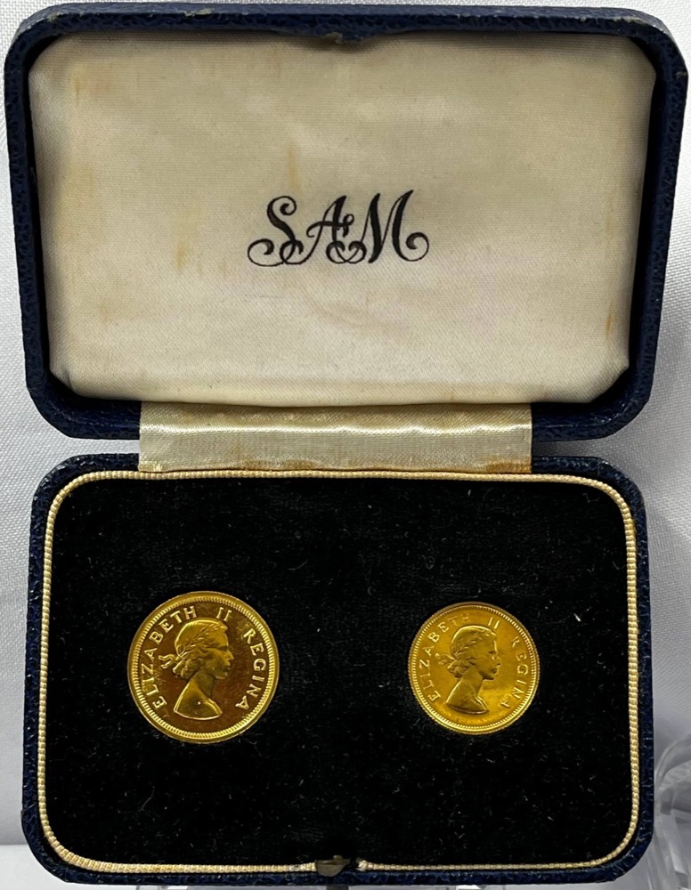 South Africa 1953 Gold Twin Set 1 Pound and Half Pound product image