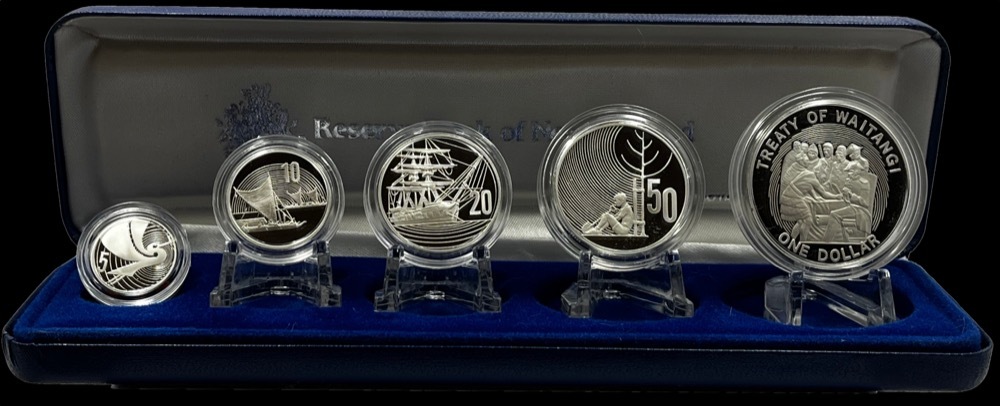 New Zealand 1990 5 Coin Silver Proof Set product image