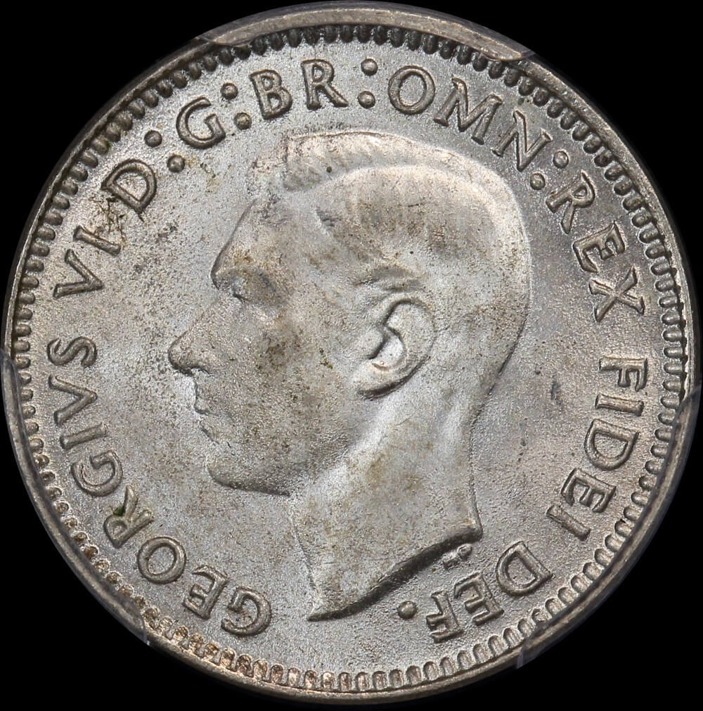 1950 Threepence Gem Unc (PCGS MS65)