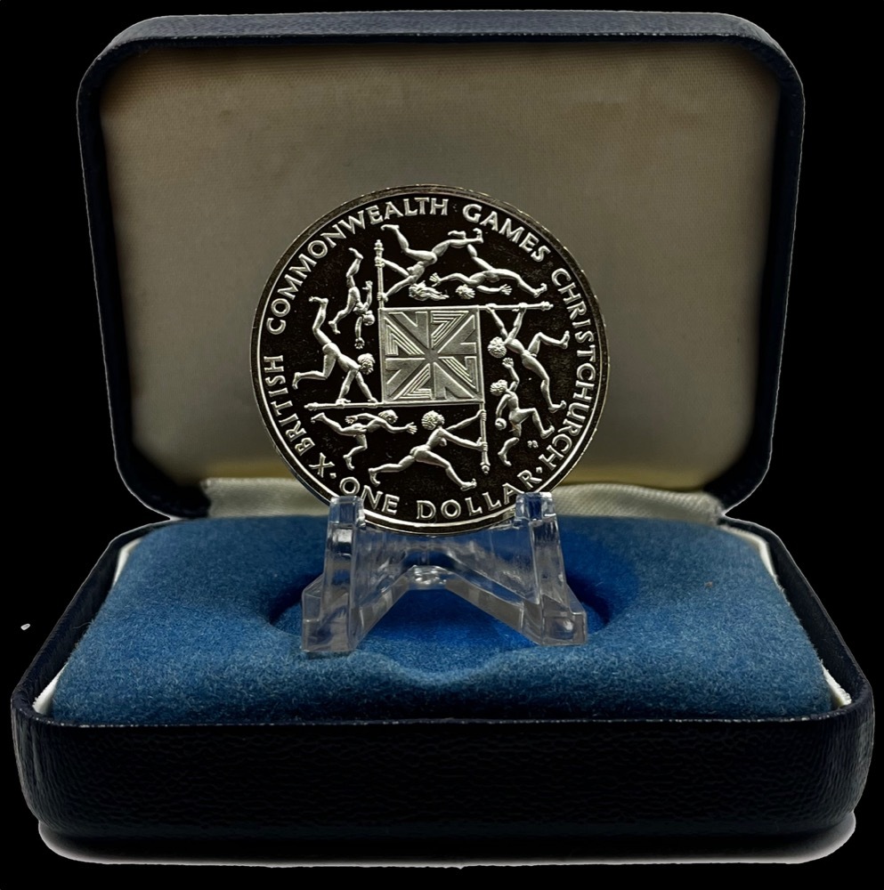 New Zealand 1974 One Dollar Silver Proof Coin - Commonwealth Games product image
