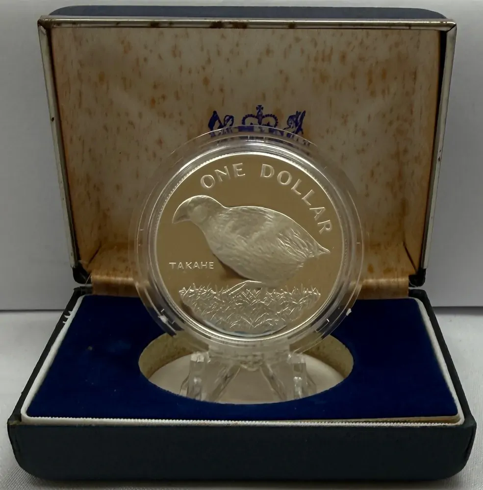 New Zealand 1982 1 Dollar Silver Proof Coin Takahe product image