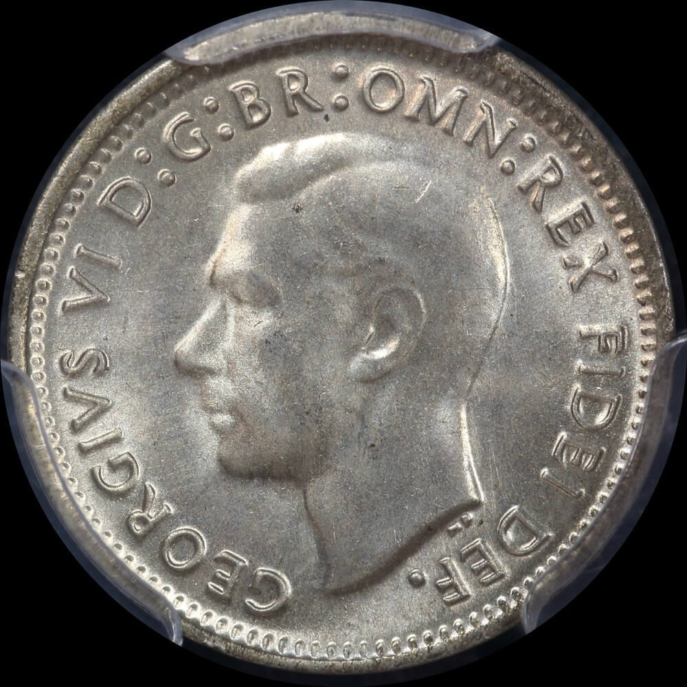 1952 Threepence Gem Unc (PCGS MS 66)