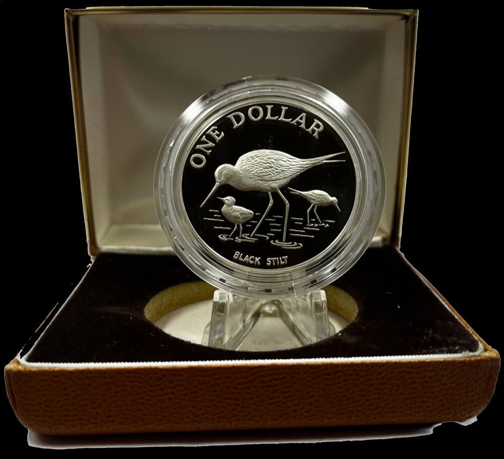 New Zealand 1985 One Dollar Silver Proof Coin - Black Stilt product image