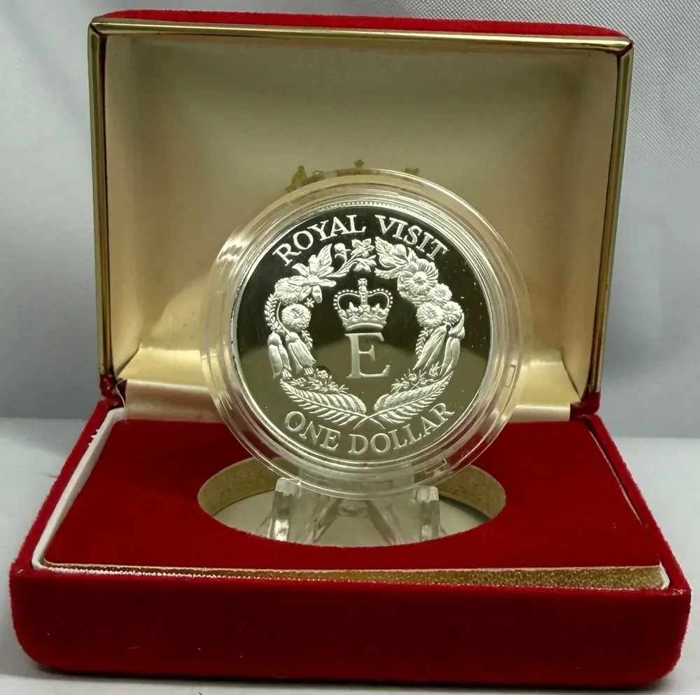New Zealand 1986 Silver 1 Dollar Proof Coin Royal Visit product image
