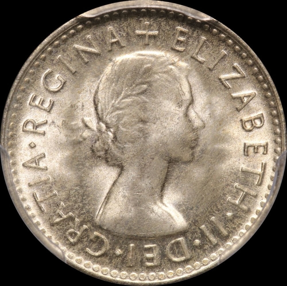 1953 Threepence Gem Unc (PCGS MS65)