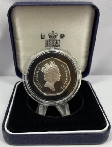 1992-1993 United Kingdom Silver Proof 50 Pence Coin