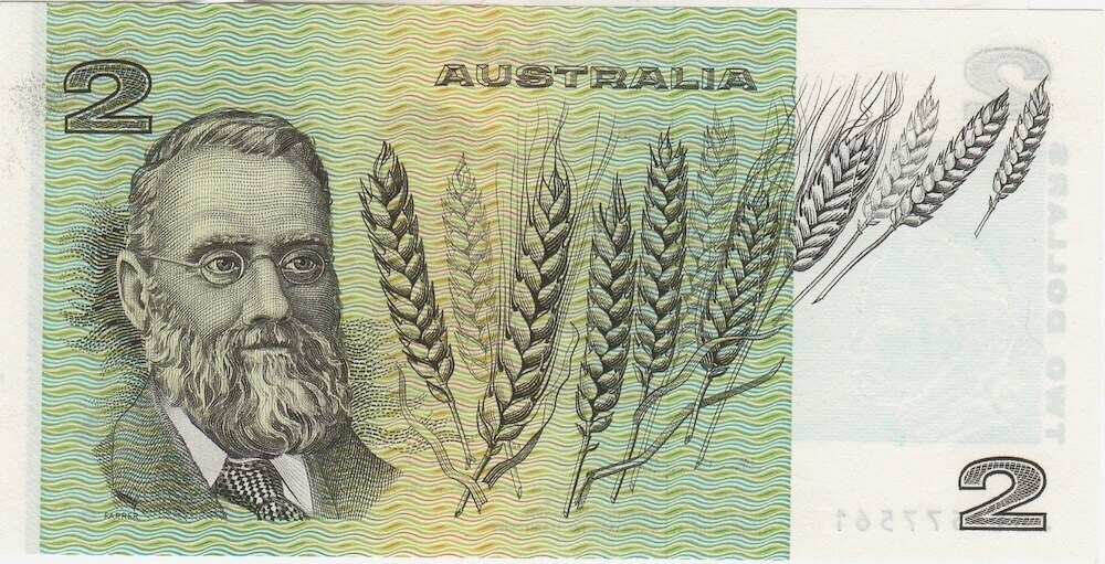 1976 $2 Note OCR-B Serials Side Thread Knight/Wheeler R86C Uncirculated