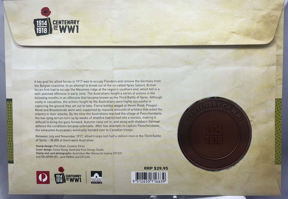 2017 Third Battle of Ypres Medallion Cover