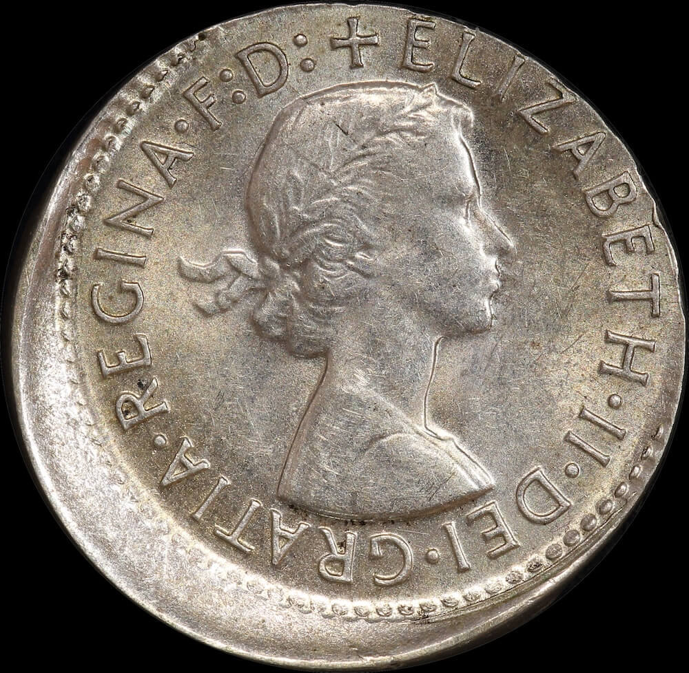 1963 Threepence 3mm Offstrike Error about Unc product image