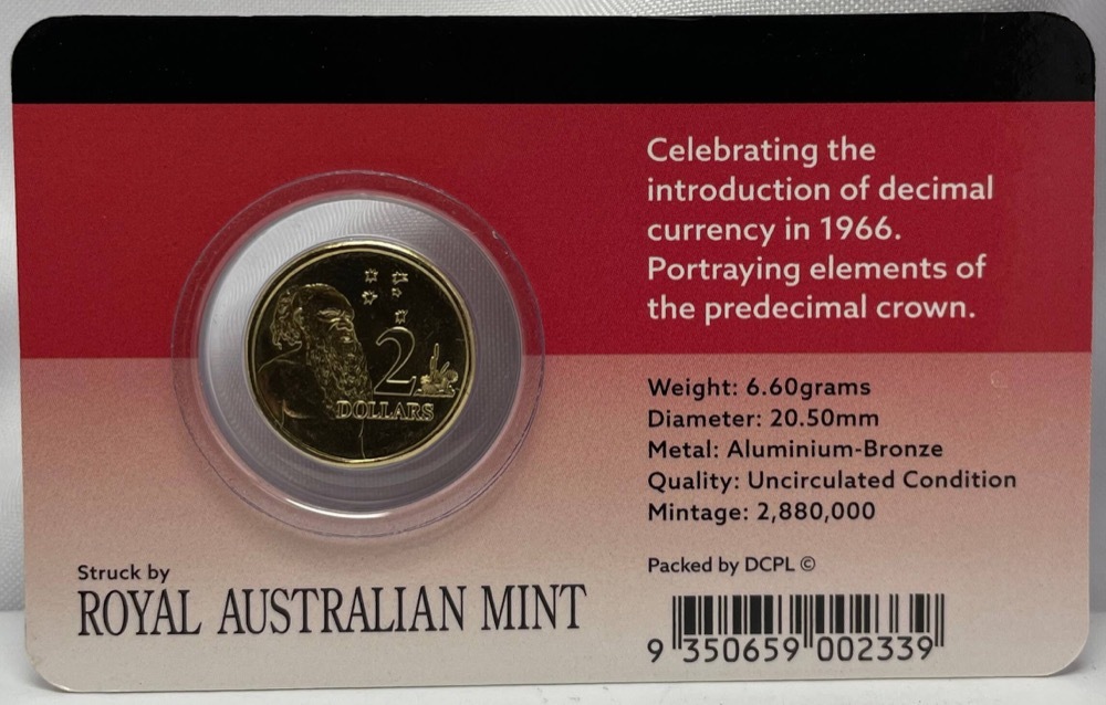2016 2 Dollar Uncirculated Coin 50th Anniversary of Decimal Currency product image