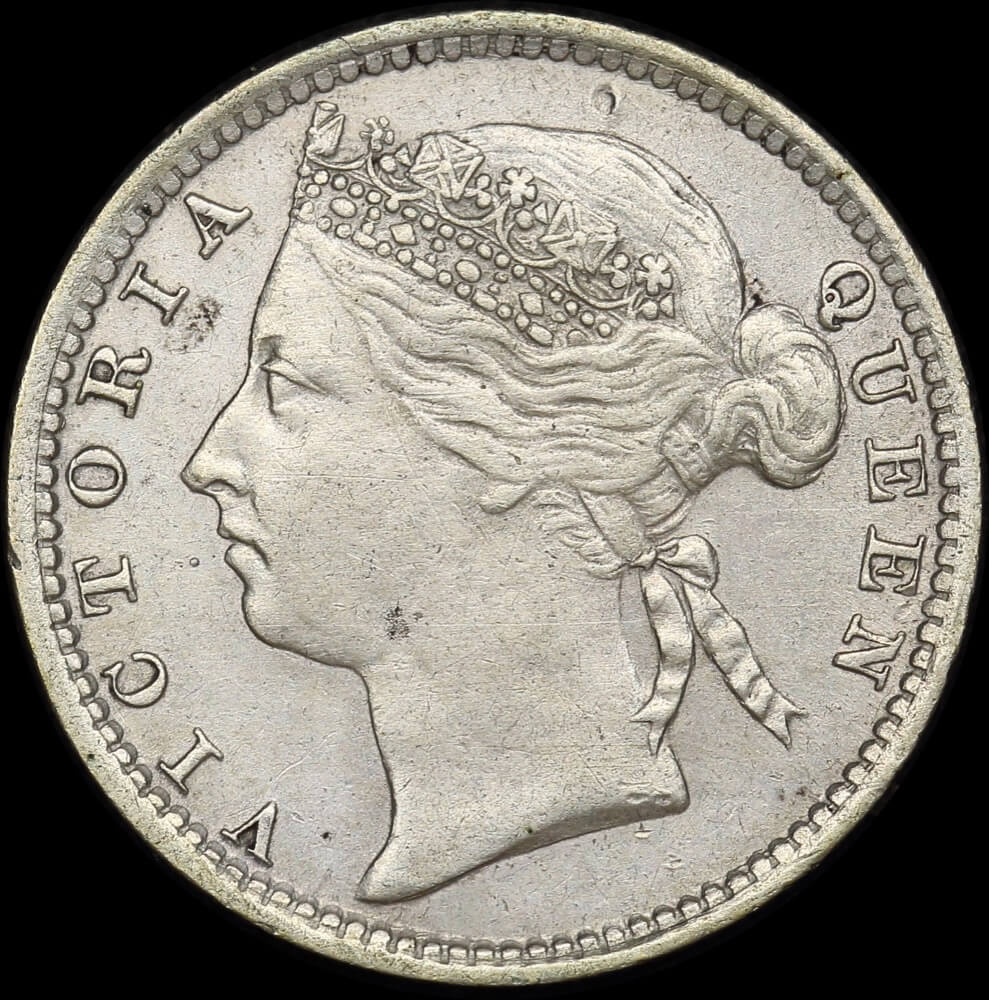 Straits Settlements 1895 Silver 10 Cents KM#11 Extremely Fine product image