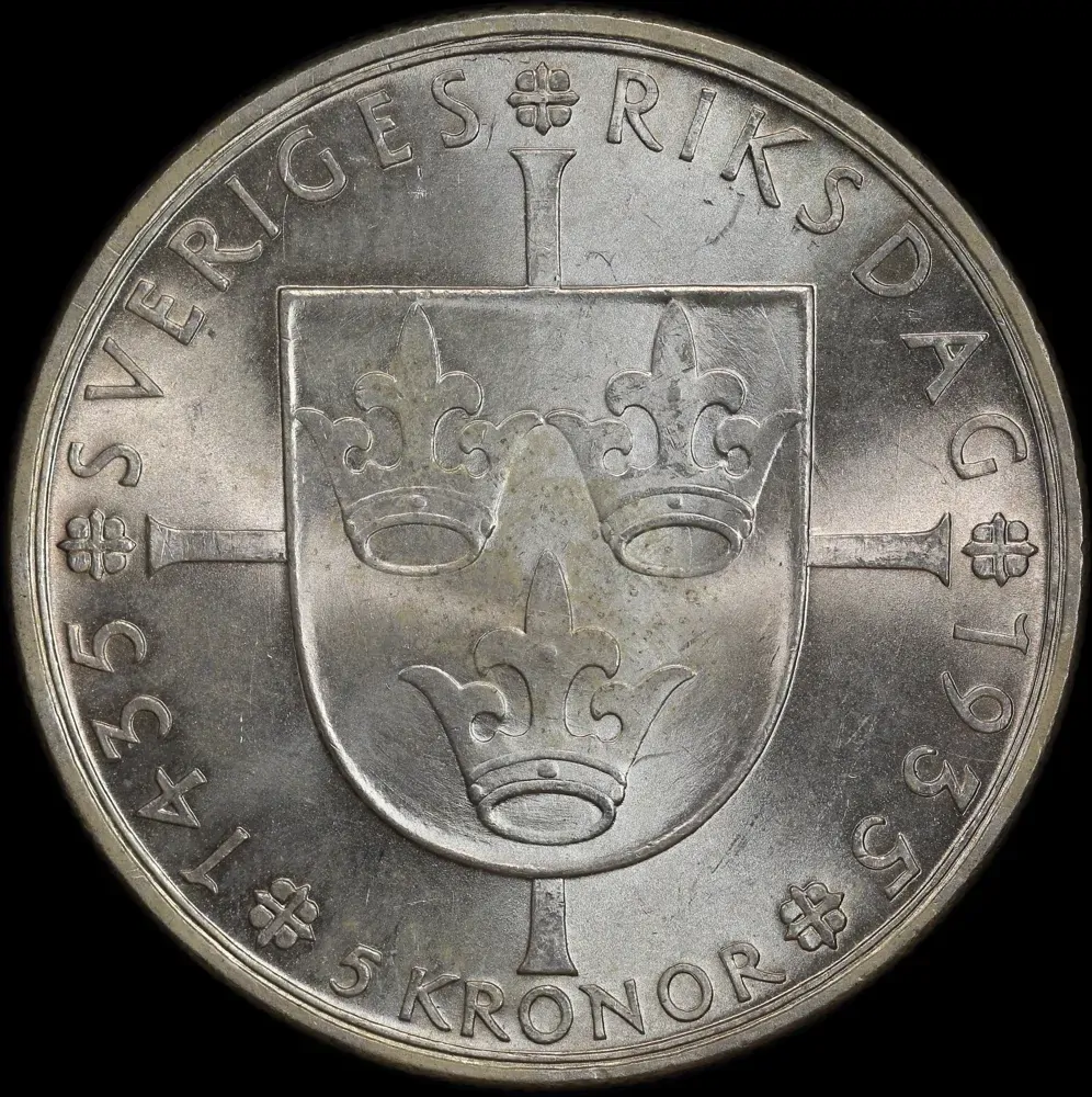Sweden 1935 Silver 5 Kroner KM806 Uncirculated  product image