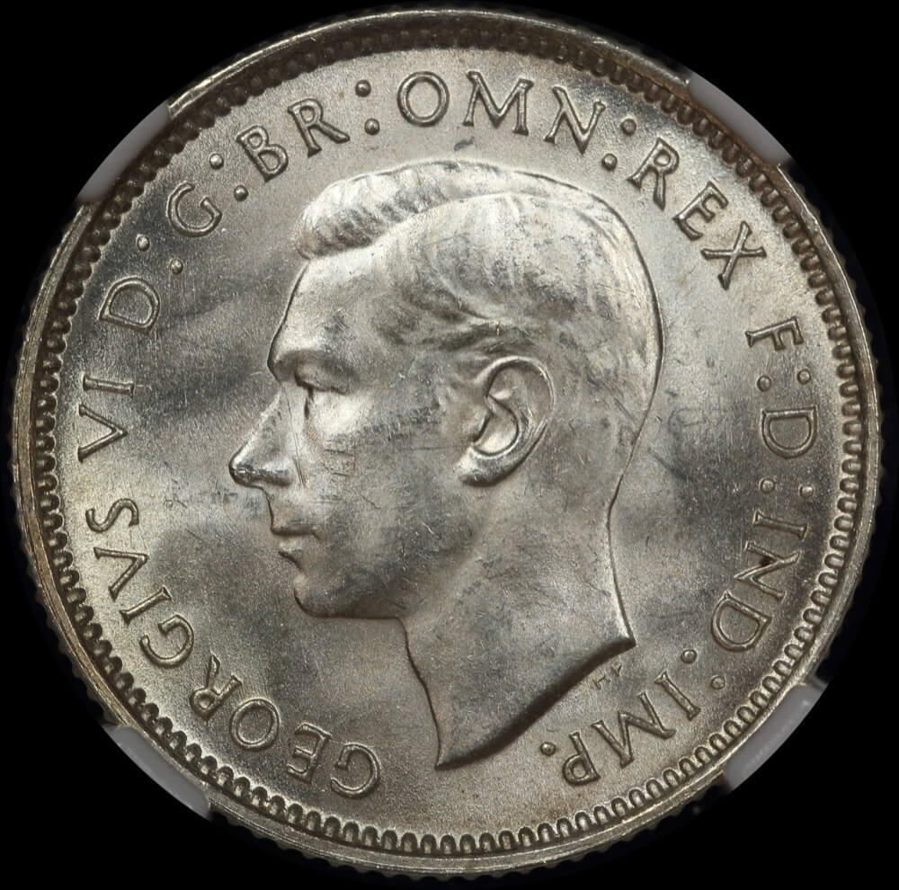 1938 Sixpence NGC MS66