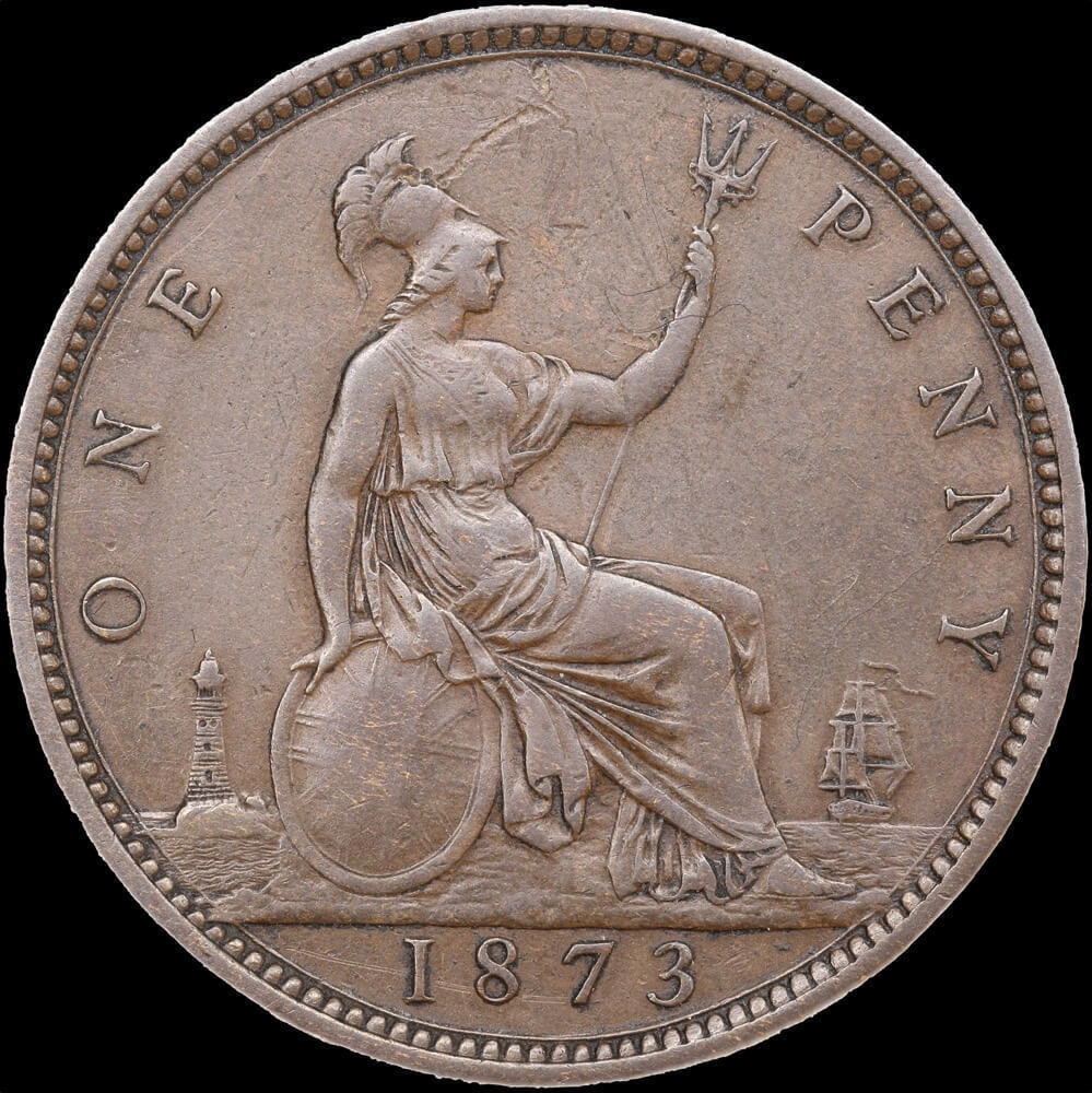 1863 Copper Penny Victoria KM# 749.2 good VF product image