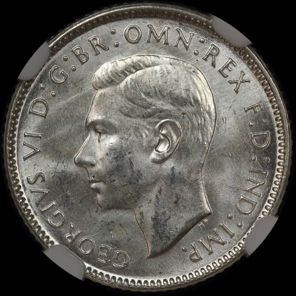 1943-D Sixpence NGC MS65