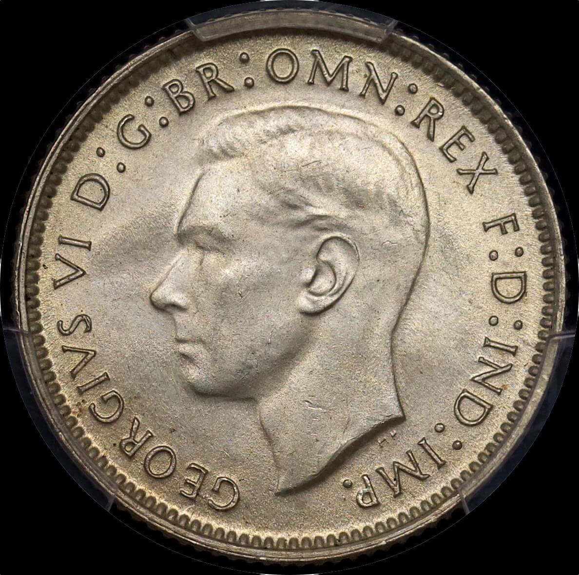 1945 Sixpence Choice Unc (PCGS MS64)