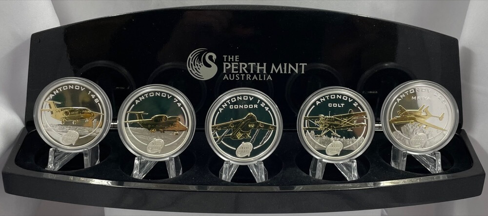 Cook Islands 2008 Gilded 1oz 5 Coin Proof Set - Antonov Aircraft product image