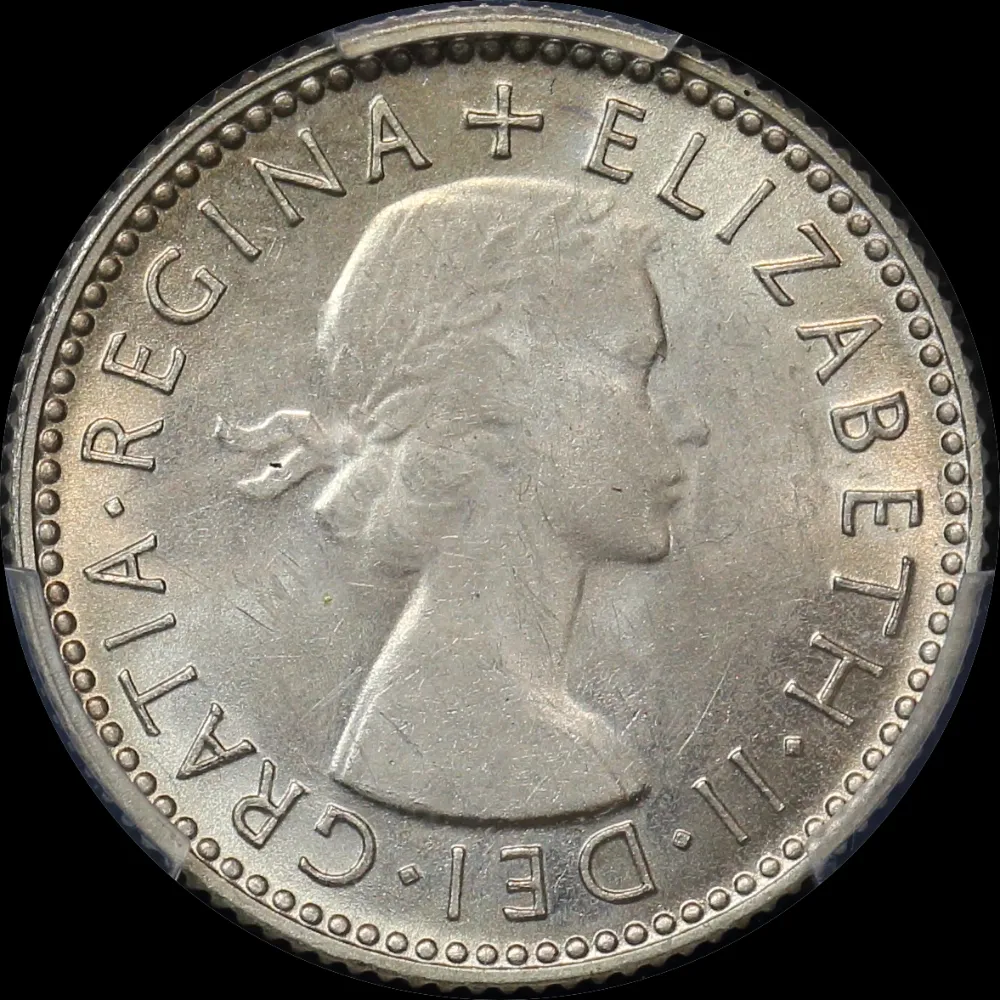 1953 Sixpence PCGS MS62