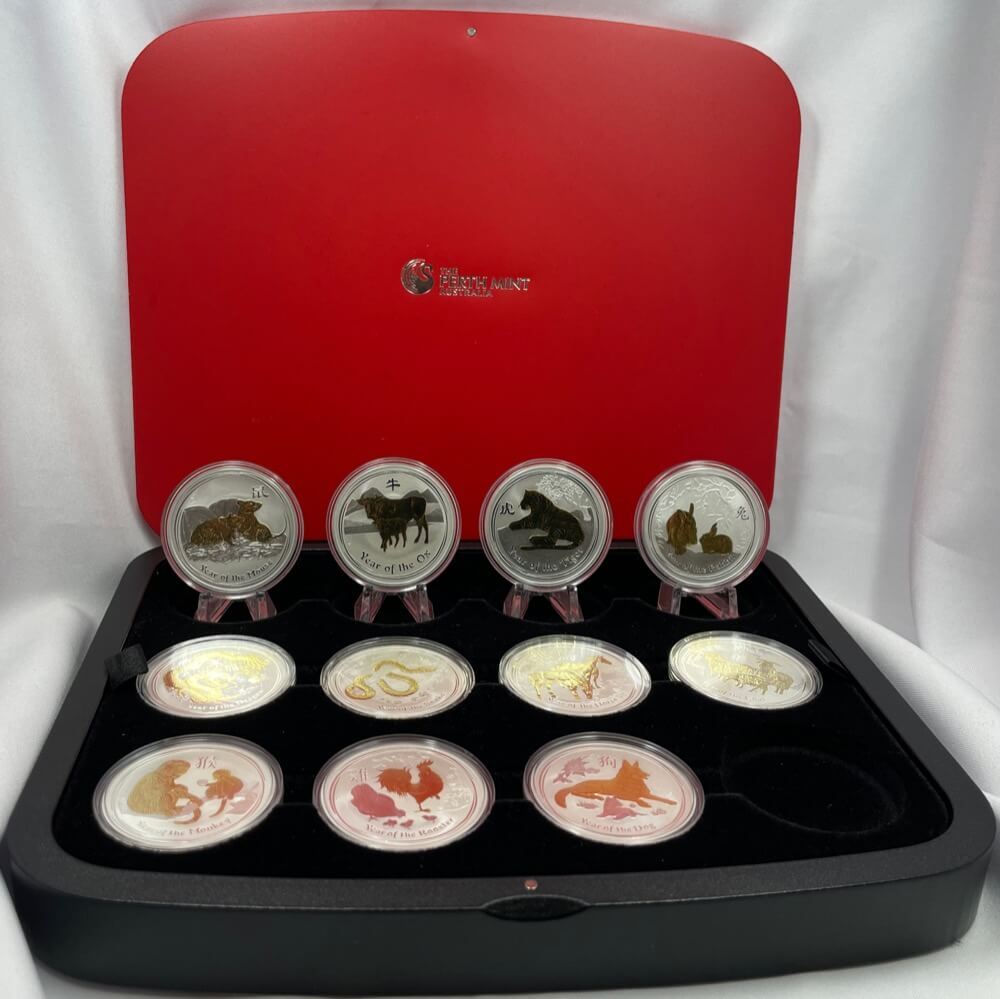 2008-2018 Silver Lunar Series II 12 Coin Gilded Collection - Missing Pig product image