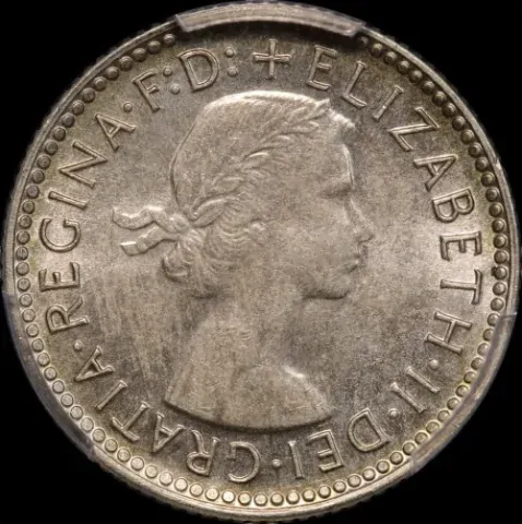 1956 Sixpence Choice Unc (PCGS MS63)