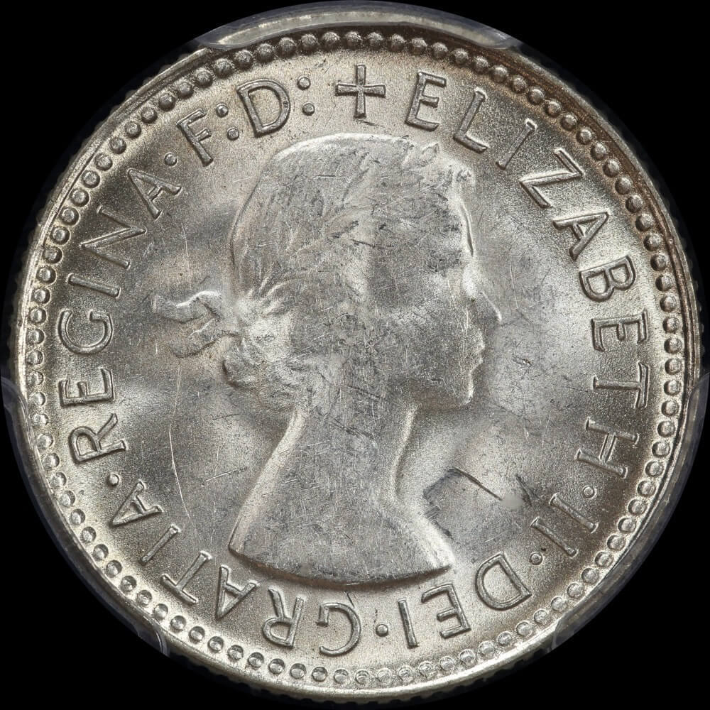 1956 Sixpence Unc (PCGS MS62)
