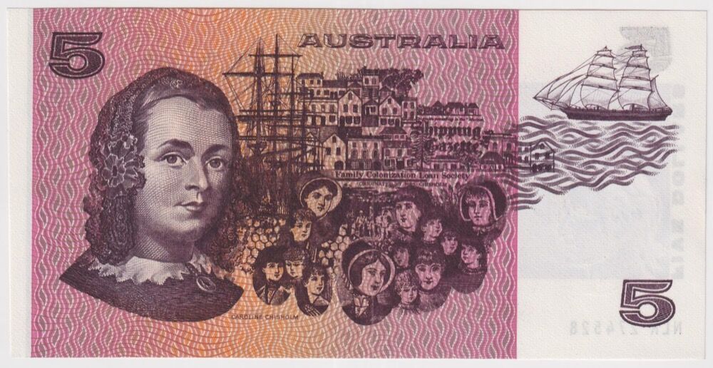 1974 $5 Note Australia Phillips/Wheeler R205 Uncirculated