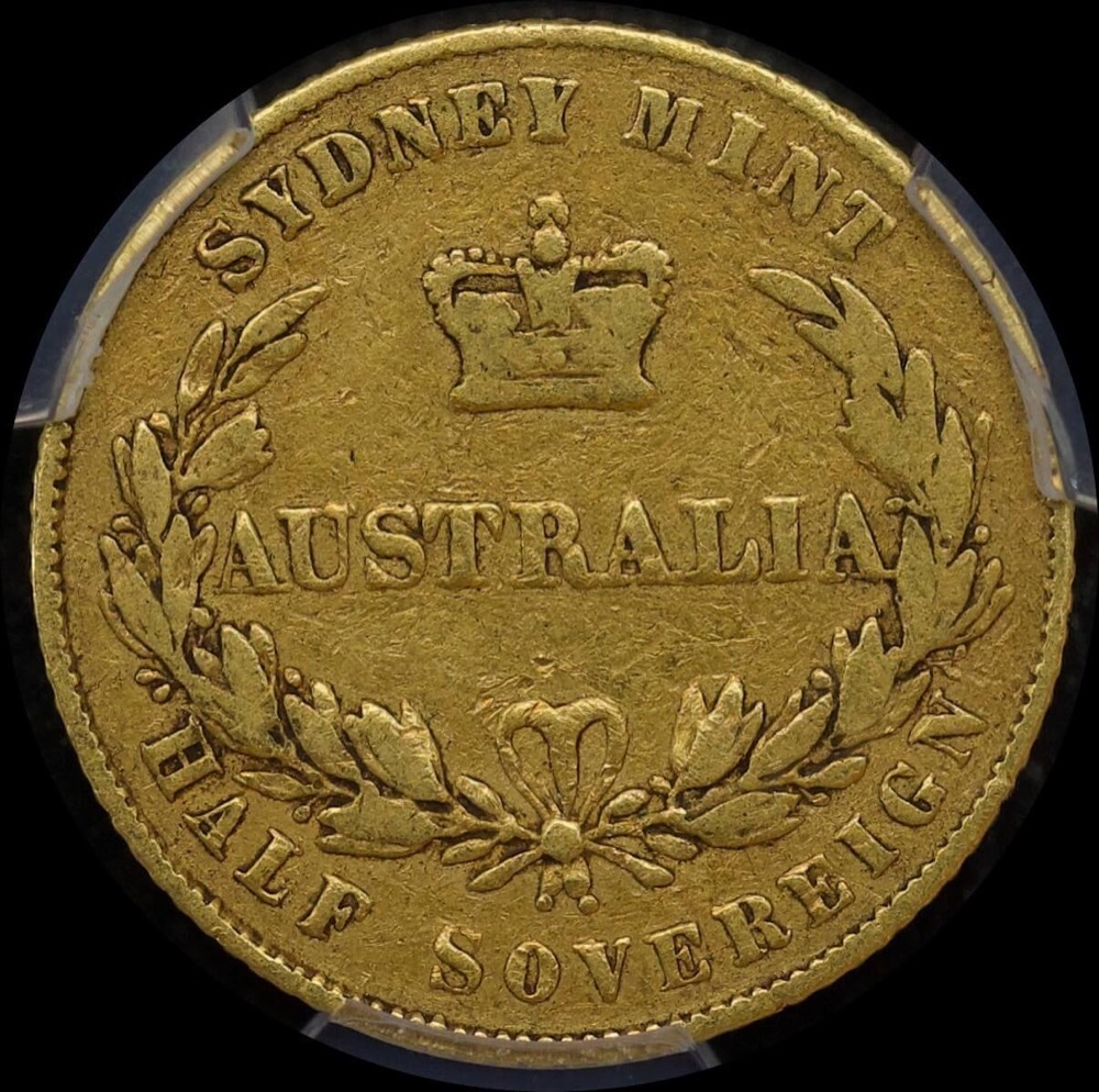1861/0 Sydney Mint Type II Half Sovereign PCGS VF20