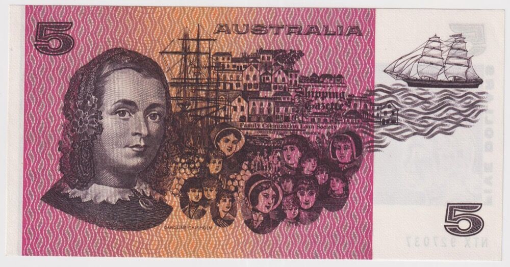 1976 $5 Note Gothic Serials Centre Thread Knight/Wheeler R206A Uncirculated