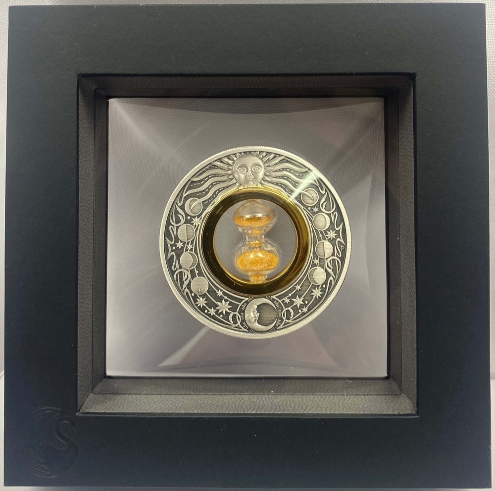 Tuvalu 2021 Silver 2oz Antiqued Coin Hourglass product image