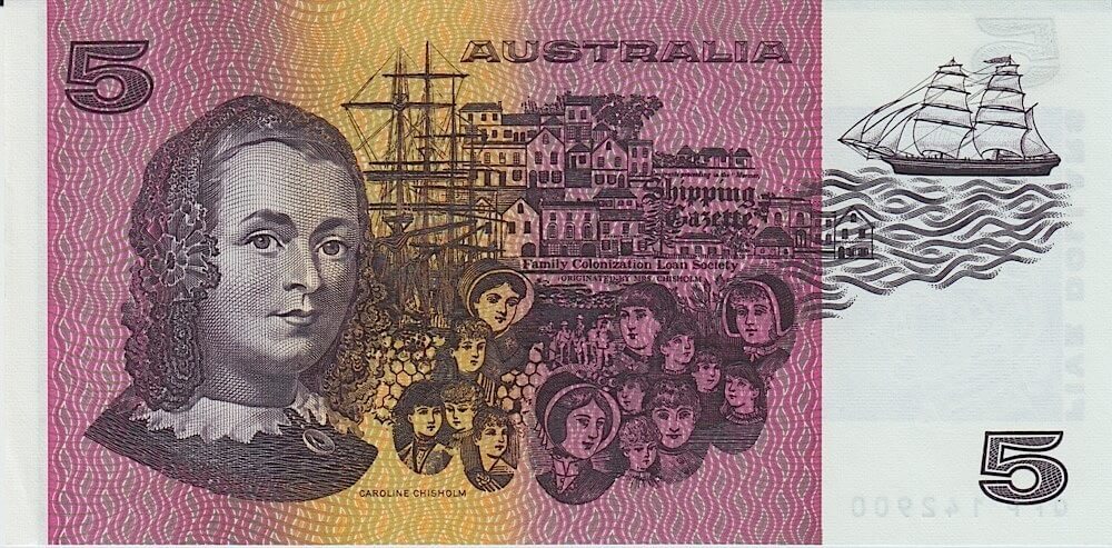 1990 $5 Note Fraser/Higgins R212 Uncirculated