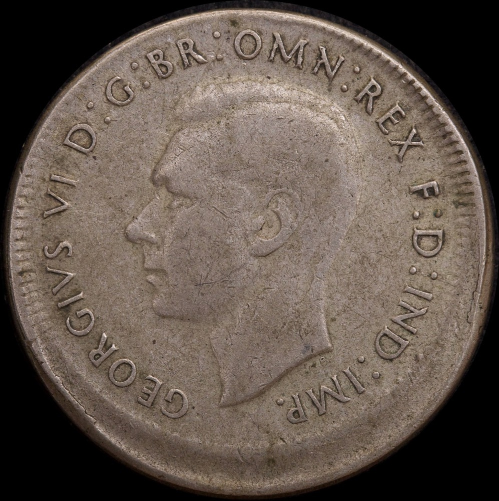 1946 Shilling 2.80mm Offstrike Error about VF