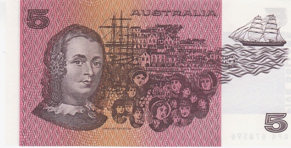 1991 $5 Note QPG Last Paper Prefix Fraser/Cole R213L Uncirculated