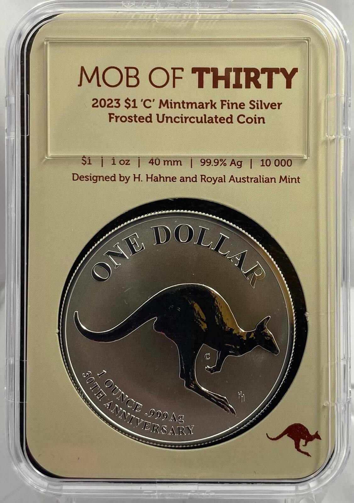 2023 1 Dollar Silver Kangaroo Mob of Thirty C Mintmark