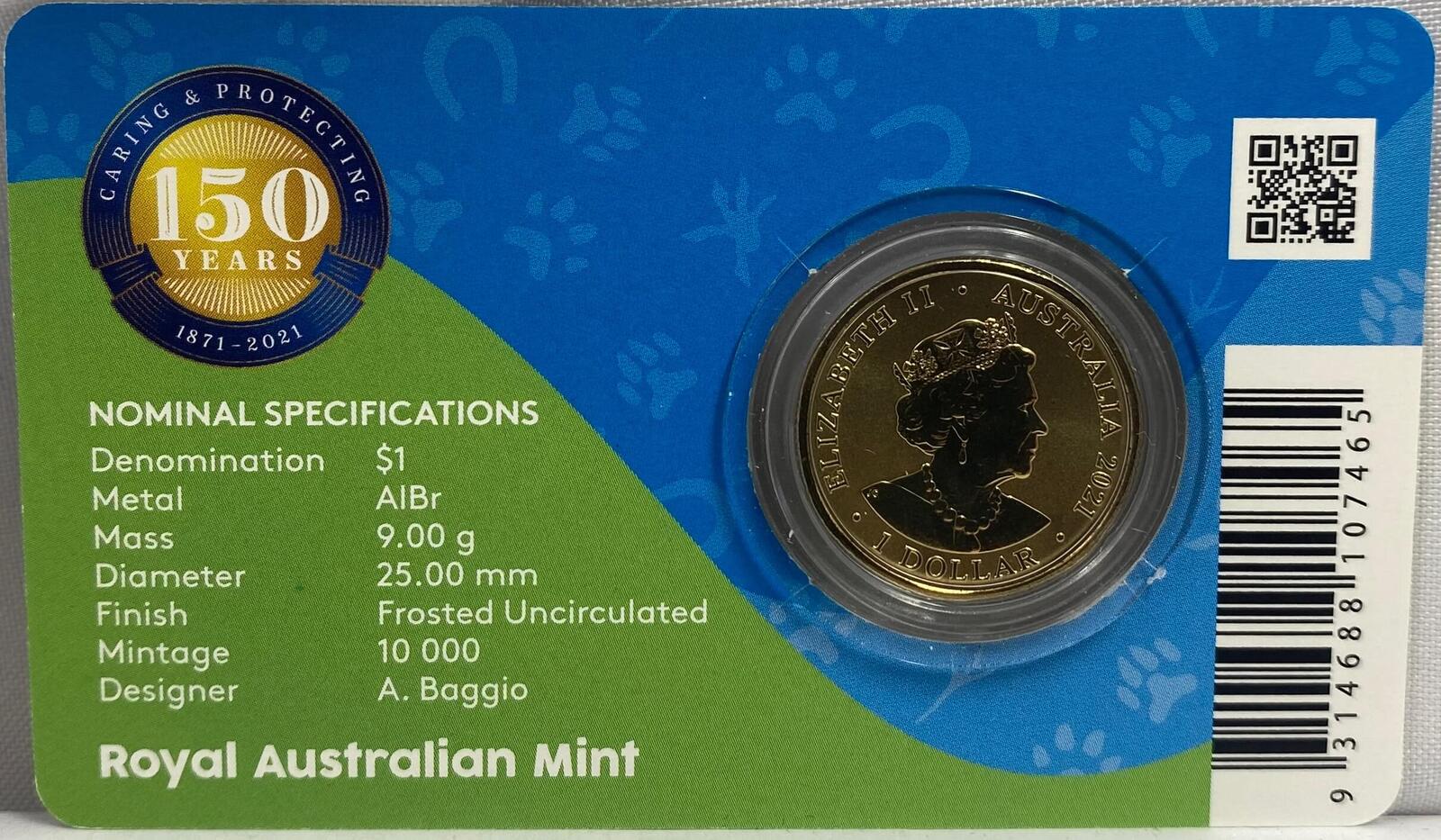 2021 1 Dollar Uncirculated Coin RSPCA product image
