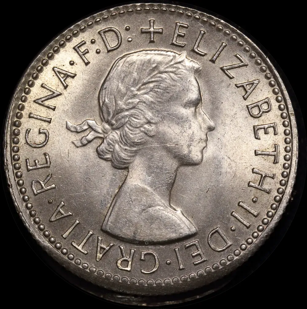 1959 Shilling Offstrike Error about Unc