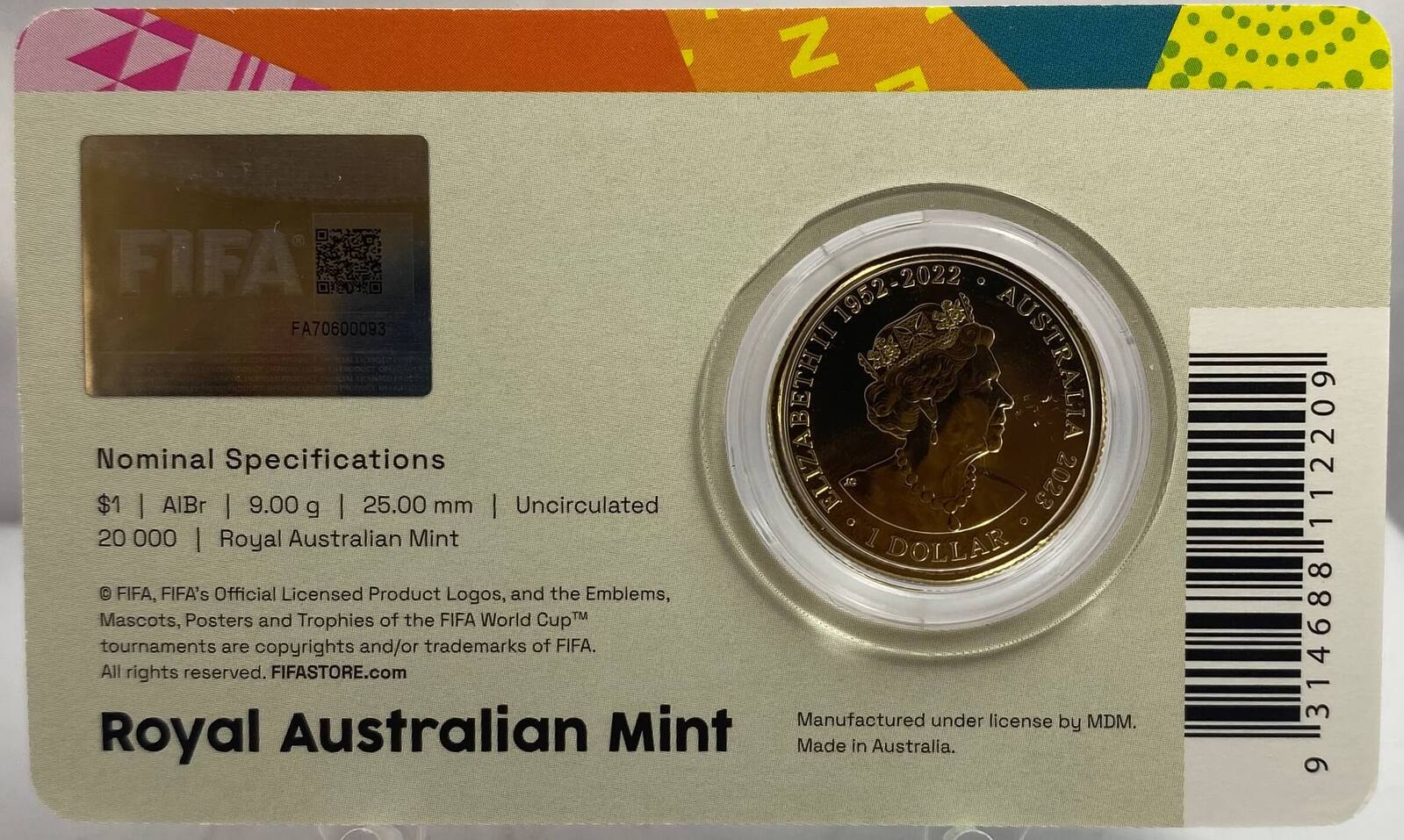 2023 1 Dollar Uncirculated Coin FIFA Women's World Cup product image