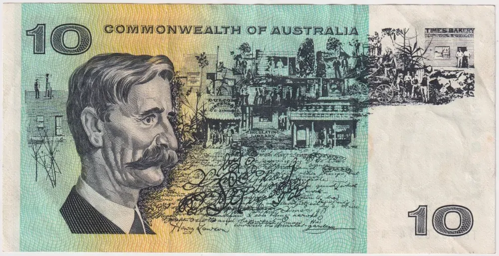 1972 $10 Note Commonwealth of Australia Phillips/Wheeler TBB Last Prefix R304L about EF