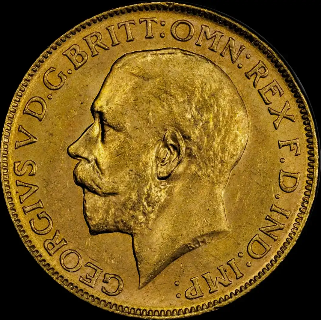 1922 Melbourne George V Large Head Sovereign PCGS MS64 product image