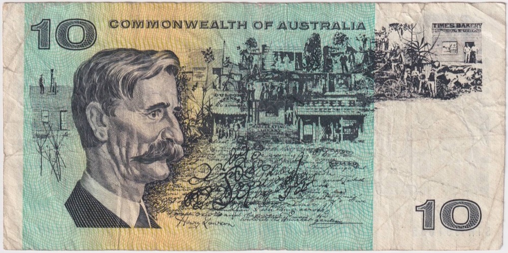 1972 $10 Note Commonwealth of Australia Phillips/Wheeler STH First Prefix R304F Fine