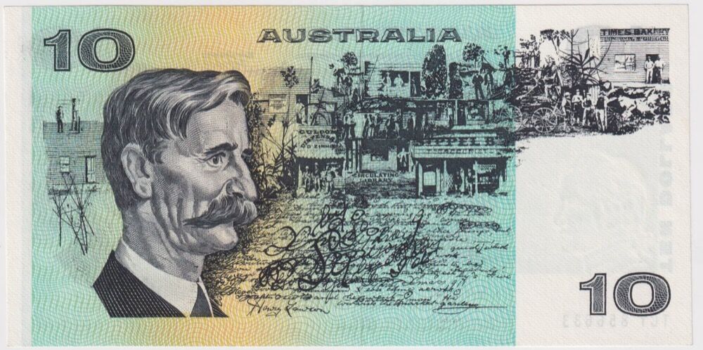 1974 $10 Note Australia Phillips/Wheeler R305 Uncirculated