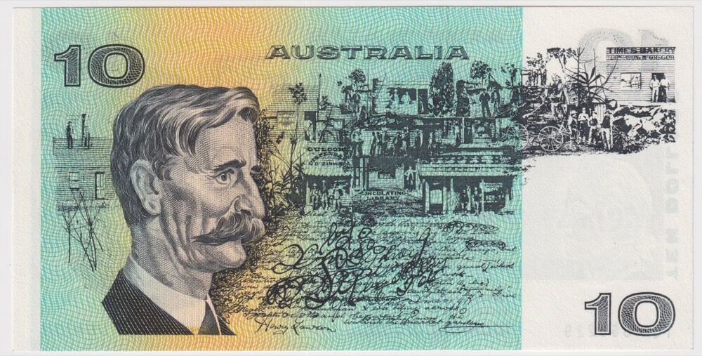 1979 $10 Note Gothic Serials Side Thread Knight/Stone R307A Uncirculated