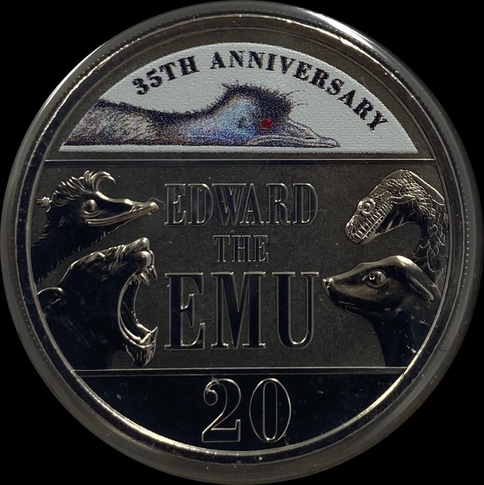 2023 20 Cent Coloured Uncirculated Coin in Children's Book - Edward the Emu