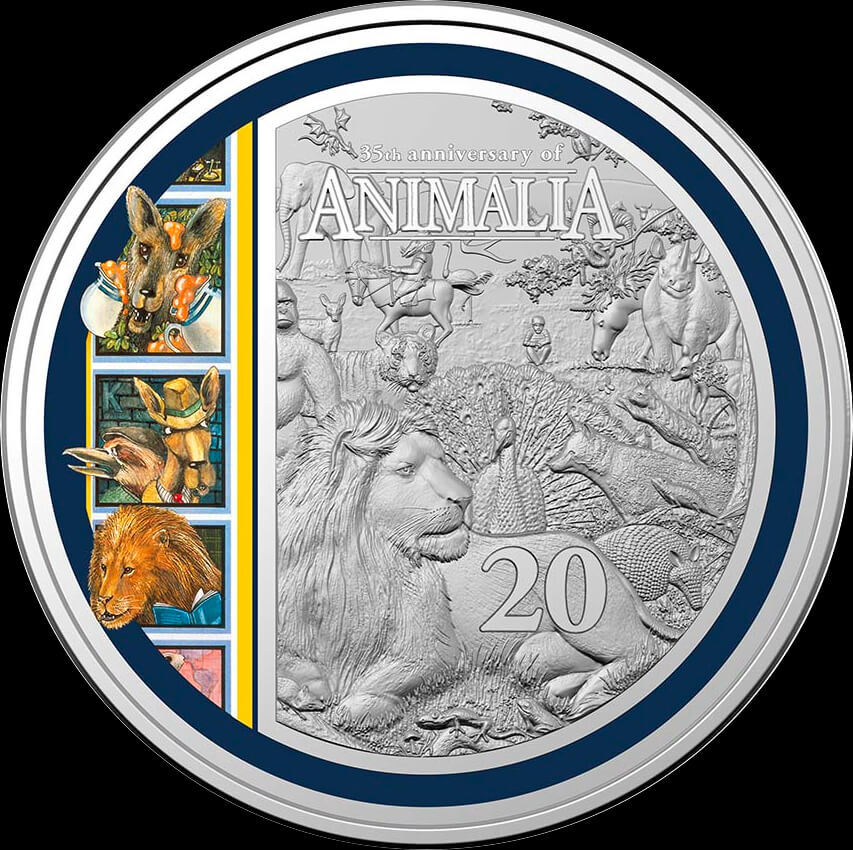 2021 20 Cent Coloured Uncirculated Coin in Children's Book - Animalia