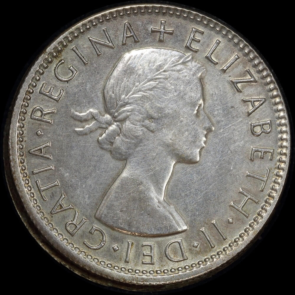 1954 Florin 2mm Offstrike Rim Error Extremely Fine product image