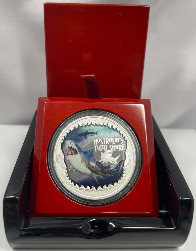 Tuvalu 2023 1oz Silver Proof Coin Danger - Australia's Tiger Shark product image